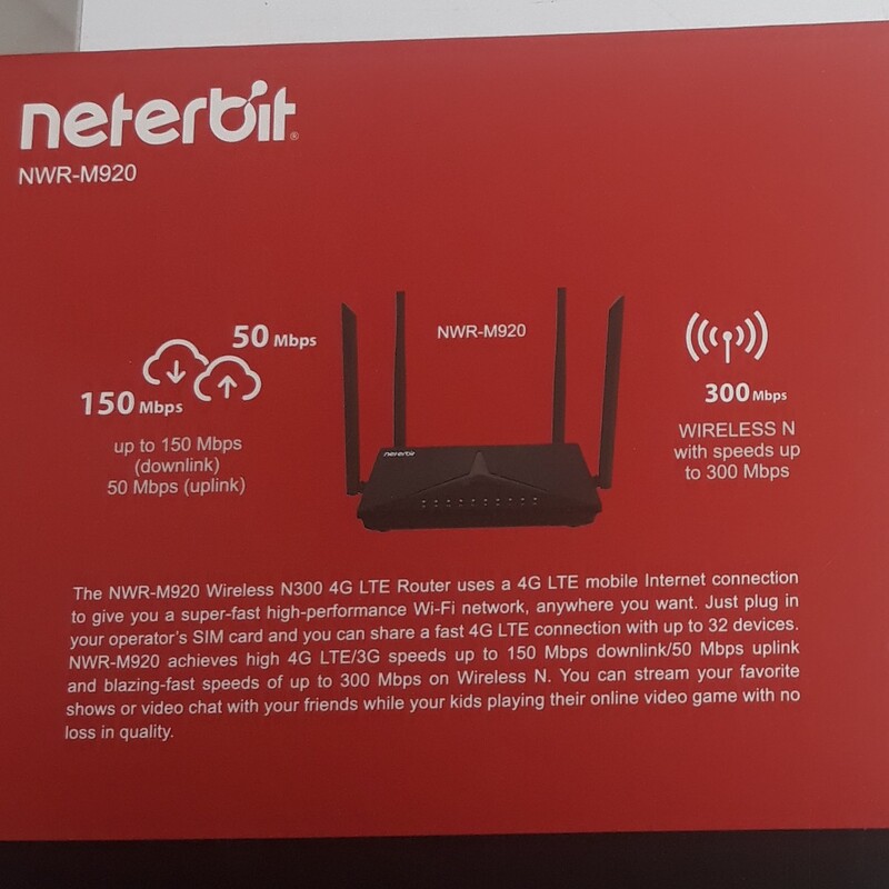 مودم سیمکارت خور مدل NWR-M920 4G LTE Router wifi با 4 آنتن