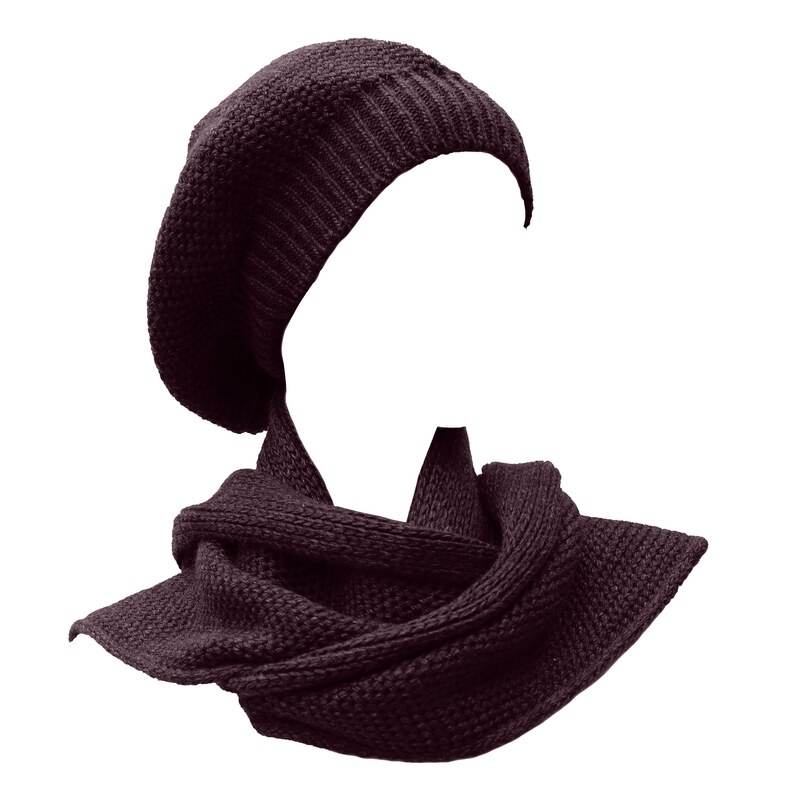 ست کلاه و شال گردن بافت فرانسوی زنانه کد 1023
