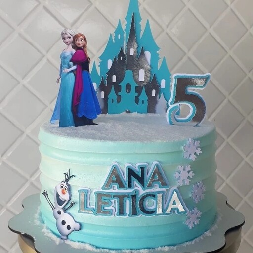 مجموعه تاپر کیک تولد دستسازه تم دخترانه السا و آنا