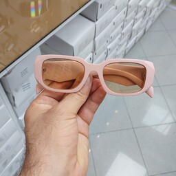 عینک آفتابی مردانه و زنانه چند ضلعی مارک پرادا عدسی یووی 400 ( رنگ گلبهی)