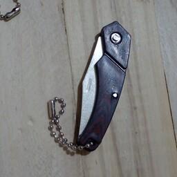 جاسوئیچی( جا کلیدی ) طرح چاقو با دسته ی چوبی سایز کوچک 