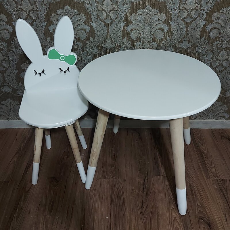 میز و صندلی کودک مدل خرگوش پاپیون دار