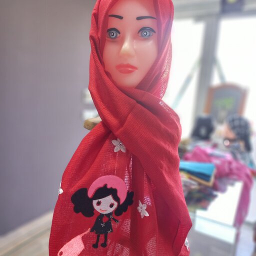 شال دخترانه عروسکی رنگ قرمز 