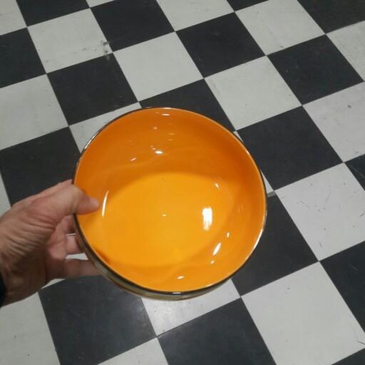 کاسه سوپ خوری 6 عددی قطر 13 سانت رنگین کمان کف نارنجی سرامیکی درجه 1 جهت سرو در مجالس و مهمانیها