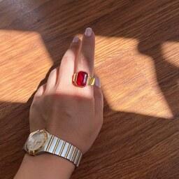 انگشتر زنانه استیل طلایی  Miracle Red ژاروسلاوا