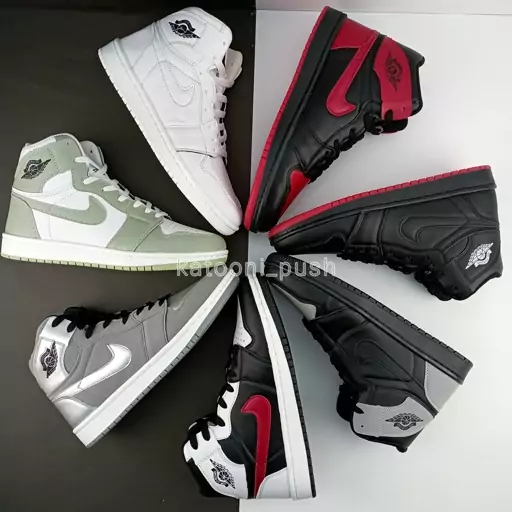 کفش جردن  ست مردانه و زنانه قرمز   سایز 37 تا 44 ( کتونی جردن - نایک جردن- کفش نایک جردن - nike jordan 1 ) 