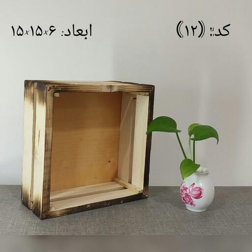جعبه و باکس گل چوبی  طرح مربع سایز متوسط مناسب گل فروشی ها و جعبه هدیه
