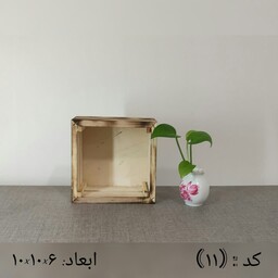 جعبه و باکس گل چوبی  طرح مربع سایز کوچک مناسب گل فروشی ها جعبه هدیه