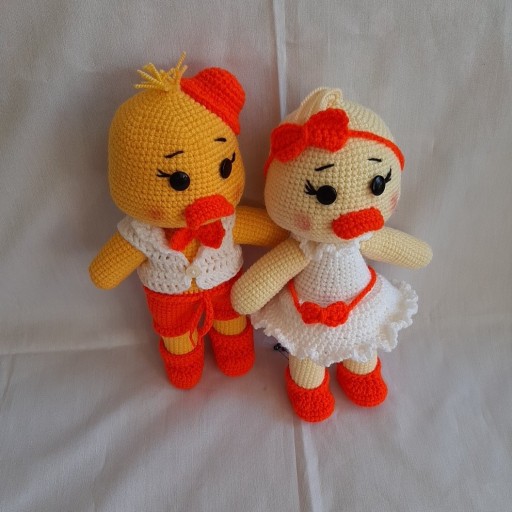 عروسک تزئینی زوج جوجه اردک خوشگل و بانمک.مناسب جهیزیه و هدیه به عروس