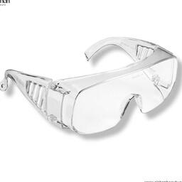 عینک ایمنی بغل کرکره ای شفاف ضد خش  آروا مدل8141
