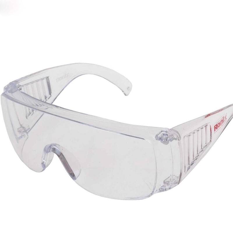 عینک ایمنی بغل کرکره ای شفاف ضد خش  آروا مدل8141
