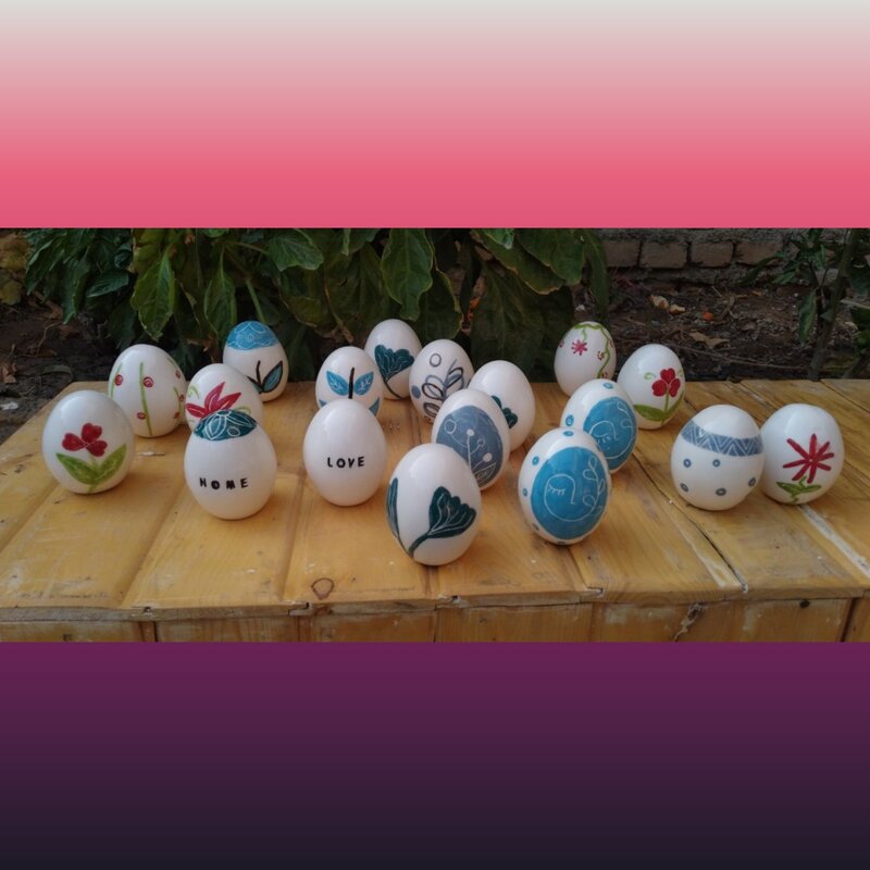تخم مرغ      سرامیکی تزئینی         با طرح های متفاوت 
