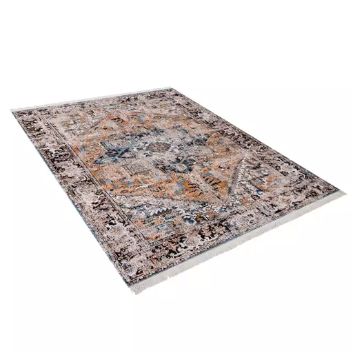 فرش ماشینی زانیس ارسال رایگان کد910 وینتیج طرح ایران کرم  دو رو سایز150x225 سانت