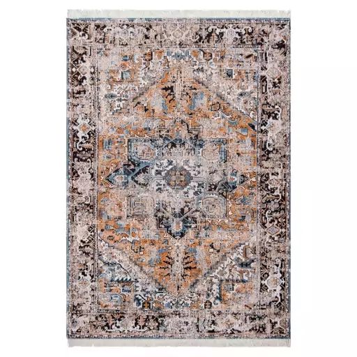 فرش ماشینی زانیس ارسال رایگان کد910 وینتیج طرح ایران کرم  دو رو سایز150x225 سانت