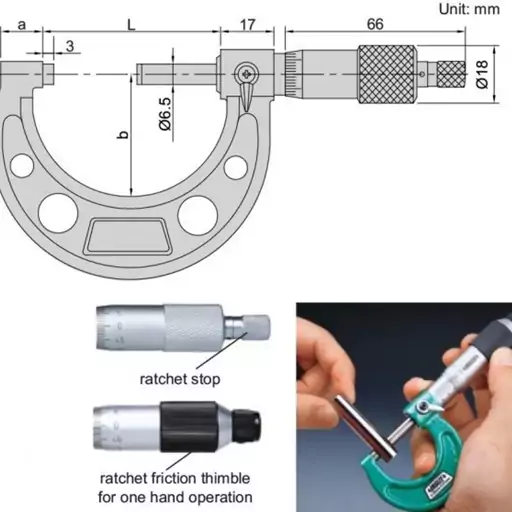 میکرومتر عادی 50 اینسایز