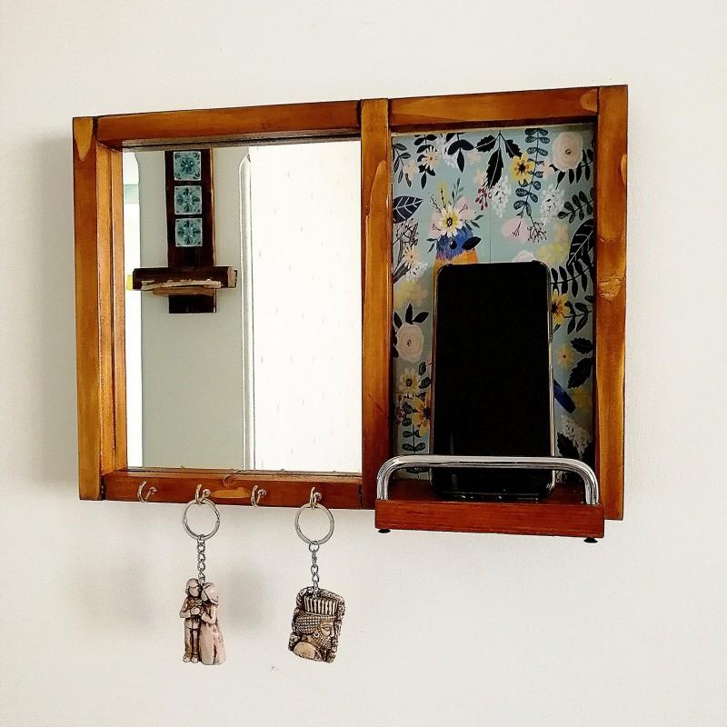 آینه،آویز کلید و استند موبایل طرح پرند