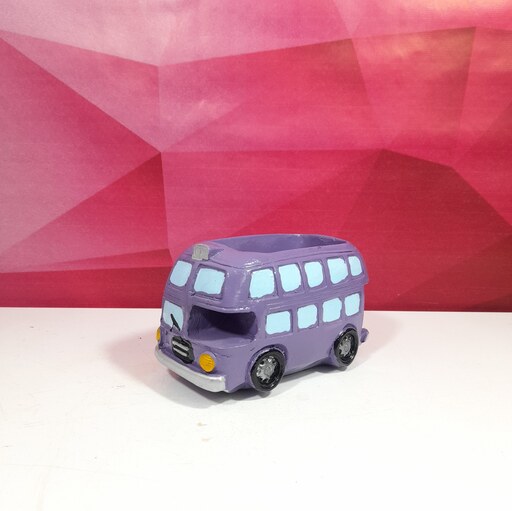 ماشین اتوبوس پلی استر-کد21-اتوبوس اسباب بازی-گلدان پلی استر-ماکت گلدونه