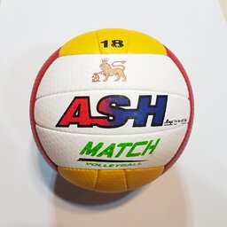 توپ والیبال ASH رنگی جنس چرم درجه یک طرحدار 