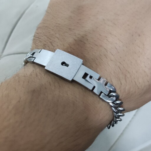 ست دستبند زنانه و مردانه استیل با کلید