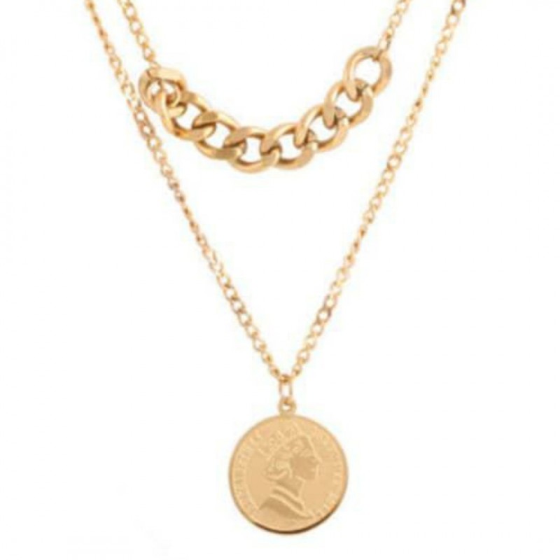 گردنبند دو ردیفه.بسیار خاص و جذاب.مدل کارتیر و سکه الیزابت.کیفیت عااااالی.