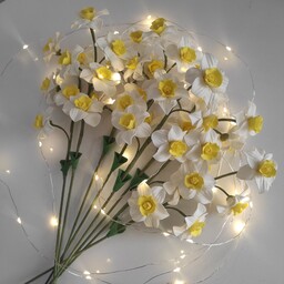 گل مصنوعی نرگس شیراز  هاشور  دار  بسیار طبیعی