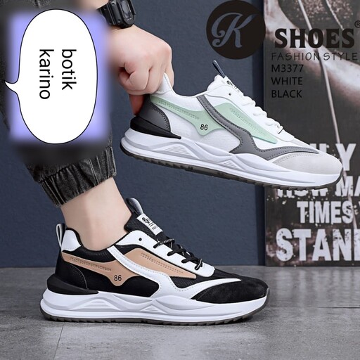 کفش اسپرت زنانه و مردانه سایز40تا42رنگ مشکی و سفید کیفیت عالی مارکk shose 