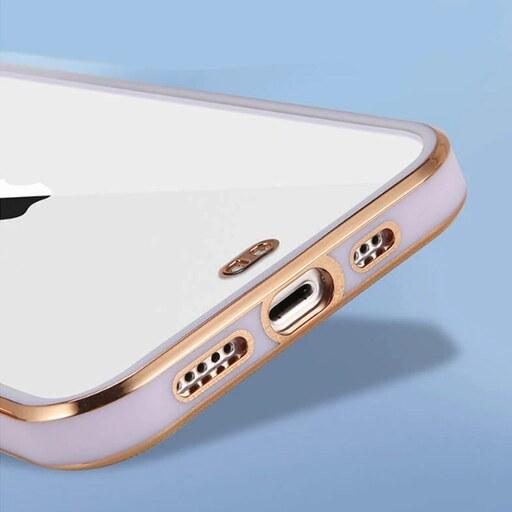 کاور شفاف دور رنگی مناسب برای گوشی موبایل اپل Iphone 12 رنگ کالباسی	