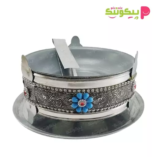 منقل اسپند دودکن گرد ملیله کاری شده سه تکه مدل M310