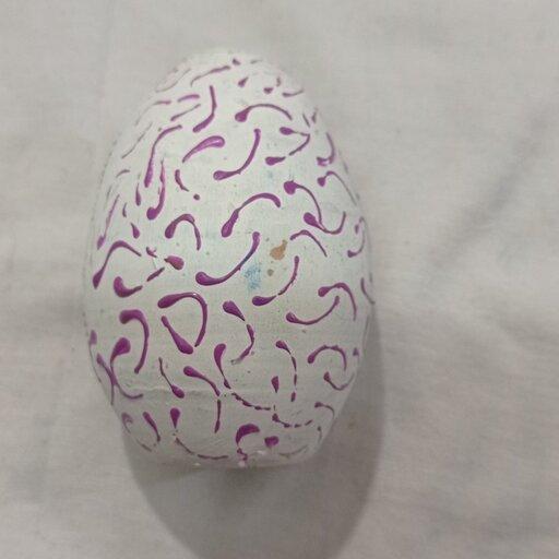 تخم مرغ تزیینی هفت سین نقطه کوبی شده زیبا
سفید رنگ