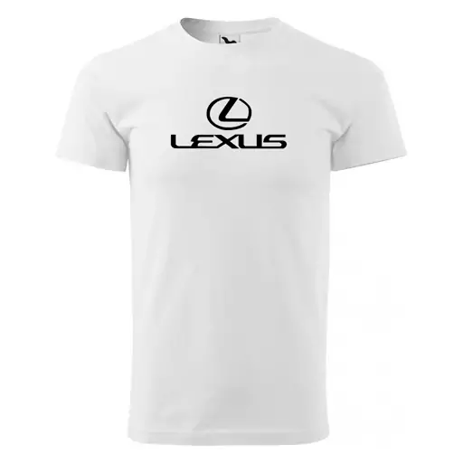 تیشرت یقه گرد سفید مردانه طرح lexusمدلh2586