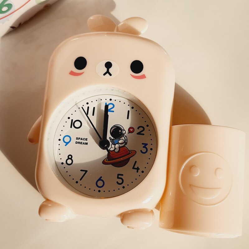 ساعت رومیزی جامدادی دار زنگ خور فانتزی در دو طرح زیبا  بچگانه