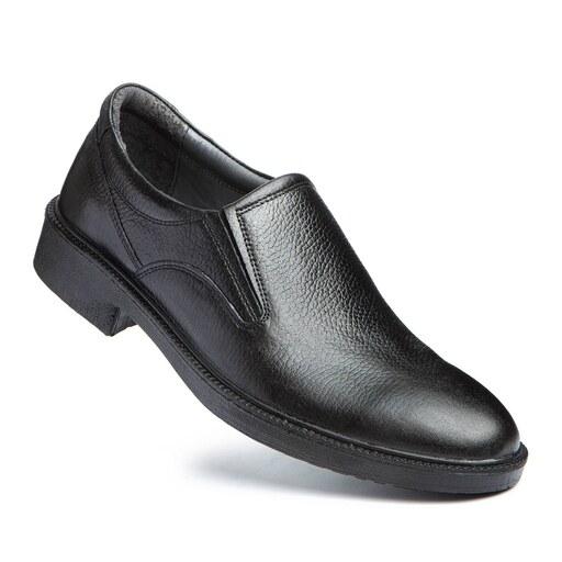 کفش مردانه چرم طبیعی مشکی کد 658