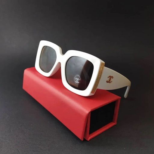 عینک آفتابی زنانه و مردانه چنل دارای یووی 400(رنگ سفید)