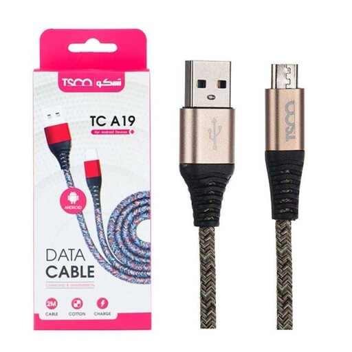 پک 2 عددی کابل تبدیل USB به microUSB تسکو مدل TC-A19 طول 2 متر