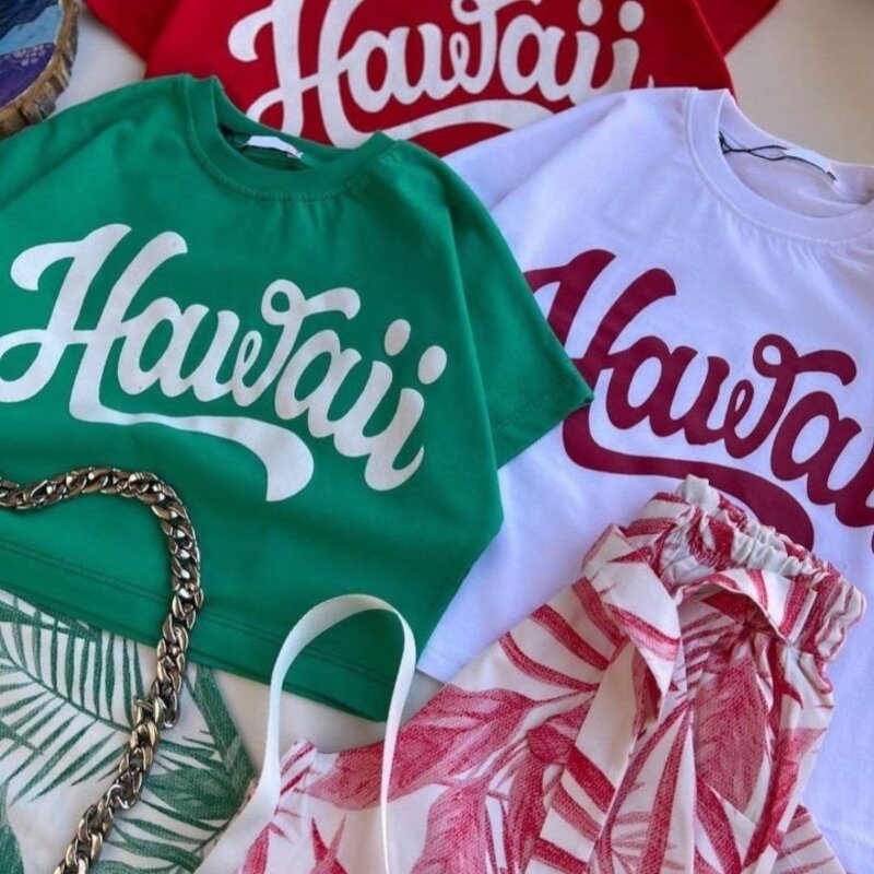 کراپ شلوار بگ هاوایی دخترانه سایز  4 تا 8 سال