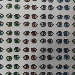 چشم رزینی 7 میل مدل انیمه هر بسته شامل 5 جفت رنگها بصورت رندوم
