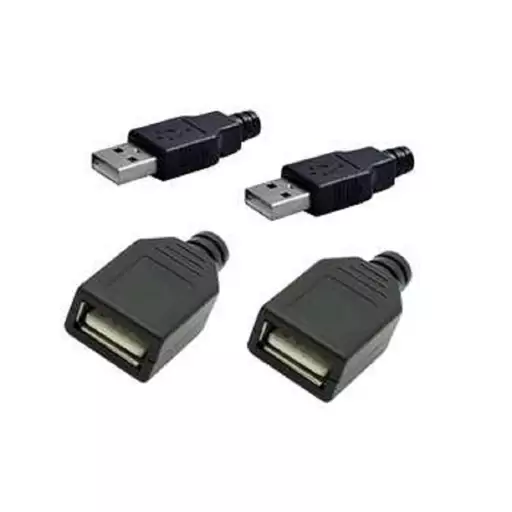 فیش نری و مادگی یو اس بی USB بسته 4 عددی از  هر کدام دو  عدد