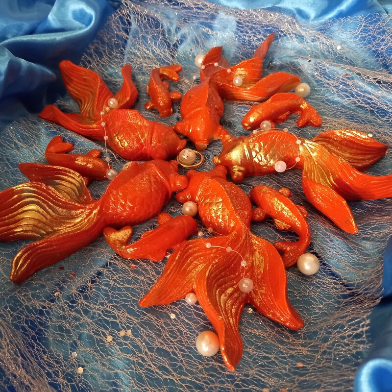 ماهی قرمز  جنس سنگ مصنوعی بسیار زیبا و مخصوص سفره هفت سین
