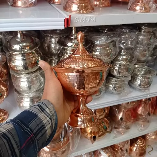 شکلات خوری مسی کروم پایه دار درجه یک ( قادر زنجان )