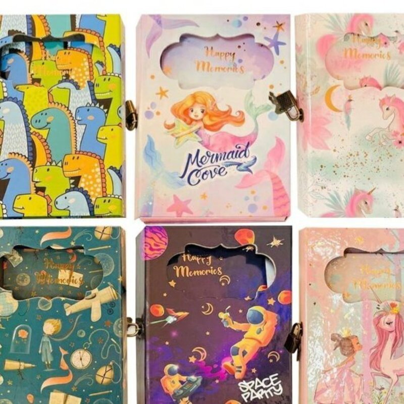 دفتر خاطرات قفل دار در طرح و رنگهای متنوع کودکانه و فانتزی