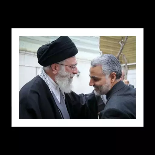 قاب عکس سردار و رهبر.عکس سردار سلیمانی و خامنه ای.تابلو عکس سردار سلیمانی و آیت الله خامنه ای