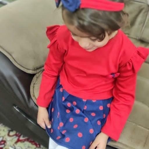 لباس دخترانه سارافون دامن دار لی- لباس بچگانه-ارسال رایگان
