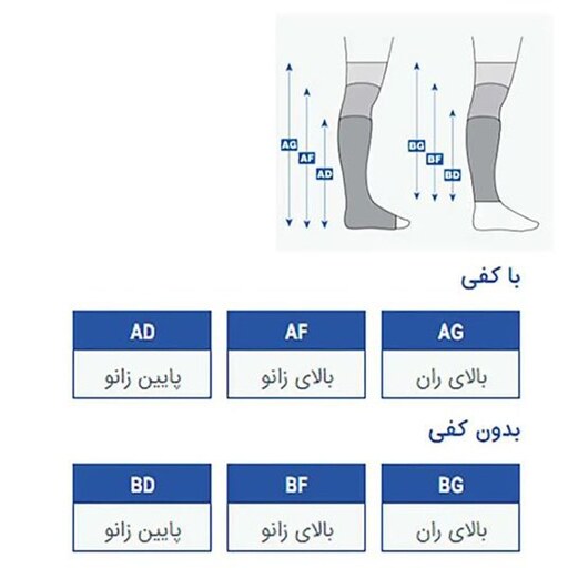 جوراب واریس بالای ران بدون کفه معمولی نوید کد 1473 BG