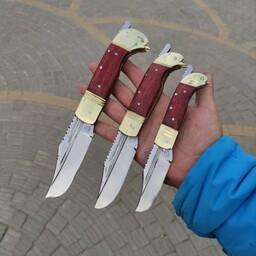 چاقو جیبی دنده ای در سه سایز دسته پادوک تیغه فولادی