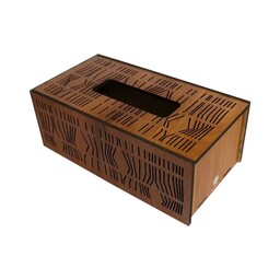جعبه دستمال کاغذی چوبی سینور  کد 005 طرح کبریتی دولایه مقاوم و زیبا مناسب دستمال 100 برگ برای مصارف خانگی اداری تجاری