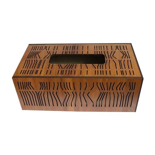 جعبه دستمال کاغذی چوبی سینور  کد 005 طرح کبریتی دولایه مقاوم و زیبا مناسب دستمال 100 برگ برای مصارف خانگی اداری تجاری