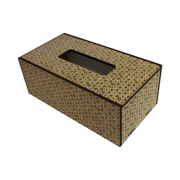 جعبه دستمال کاغذی چوبی سینور  کد 016 طرح خاتم دولایه مقاوم و زیبا مناسب دستمال 200برگ برای مصارف خانگی و اداری و تجاری