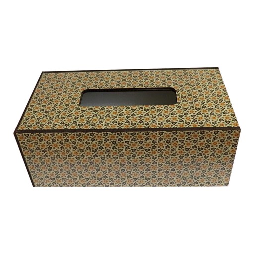 جعبه دستمال کاغذی چوبی سینور  کد 006 طرح خاتم دولایه مقاوم و زیبا مناسب دستمال 100 برگ برای مصارف خانگی و اداری و تجاری