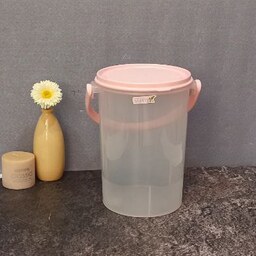 سطل برنج دسته پلاستیکی سطل آرد جاحبوباتی شفاف 5 کیلوی محصول تاپکو سبک مثل شیشه