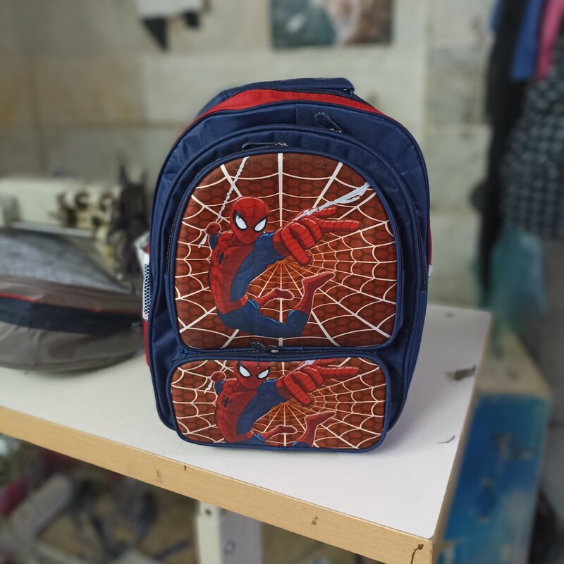 کیف مدرسه ، کوله پشتی مدرسه ، کیف مدرسه ای مرد عنکبوتی اسپایدرمن دو عکس چهار زیپ